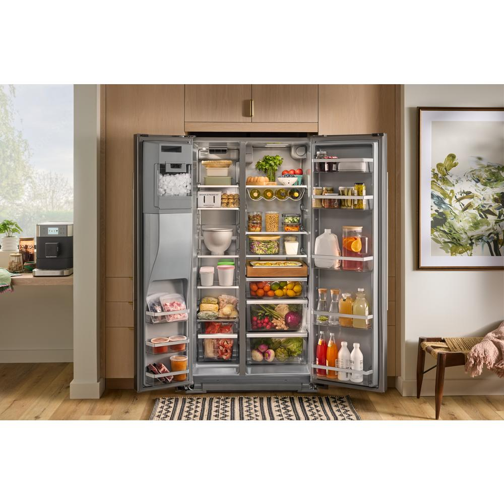20.8 Cu. Ft. Counter-Depth Side-by-Side Refrigerator with Exterior Ice and Water Dispenser in PrintShield® Finish