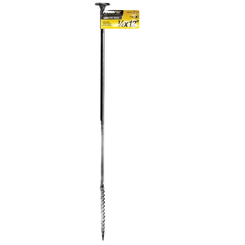 Black 1/4 inch by 12 inch structural screw from Lumber & Building Materials for reliable fastening in home improvement projects