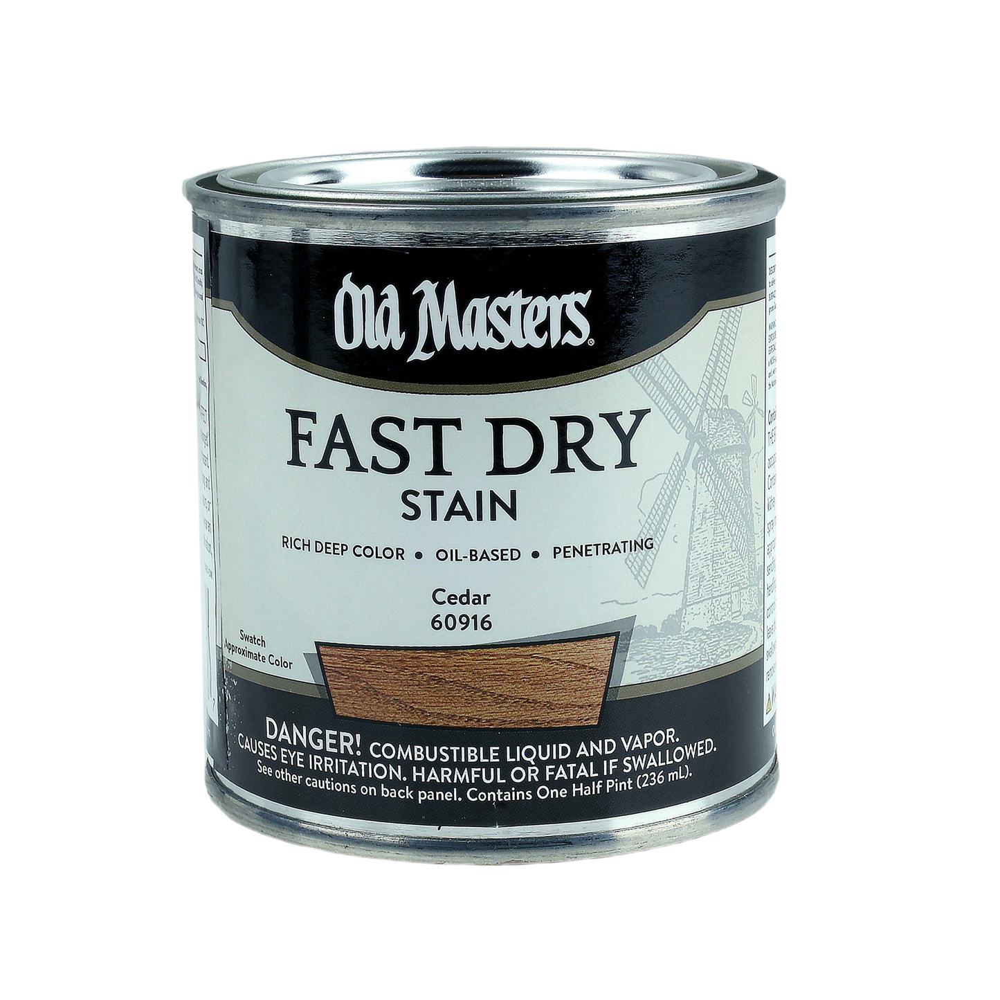 Oil-based cedar wood stain can with fast drying formula for interior wood finishing and polishing projects