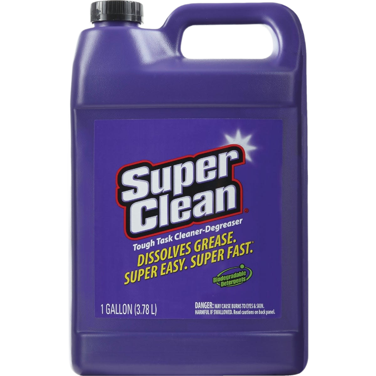 One gallon container of industrial-strength liquid cleaner and degreaser for tough grease and dirt removal in cleaning supplies