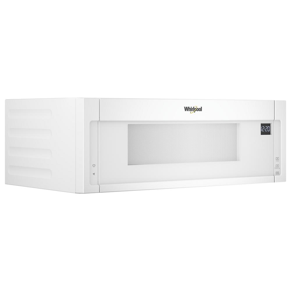 Compact white over-the-range microwave with digital clock display and venting system, part of Over the Range Microwaves, Kitchen & Kitchenware, All Products, and Appliances collections.