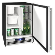 21-inch stainless undercounter refrigerator and ice maker with digital control, beverage storage, and freezer compartment for kitchen appliances