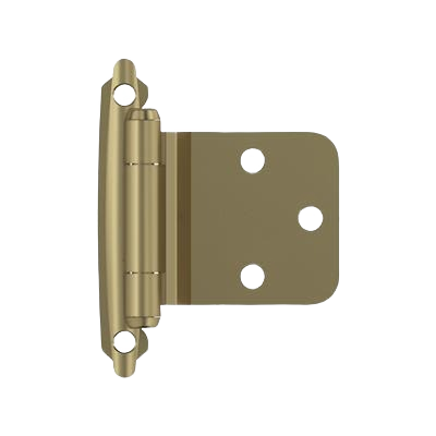 Golden champagne metal cabinet hinge with self-closing feature for home improvement and tools use