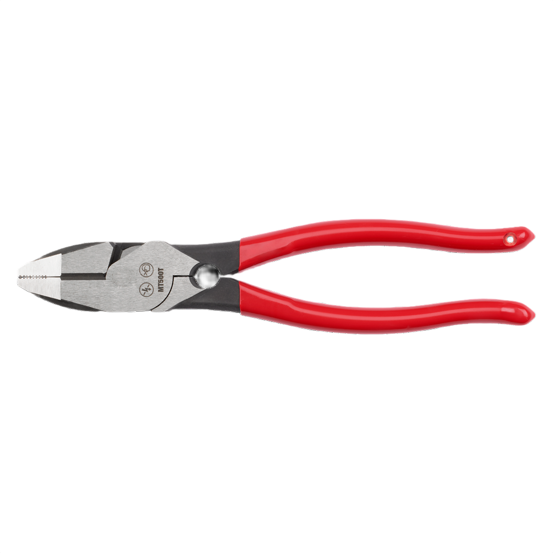 9-inch lineman's pliers with red dipped handles and thread cleaner for hand tools and woodworking collections under $100