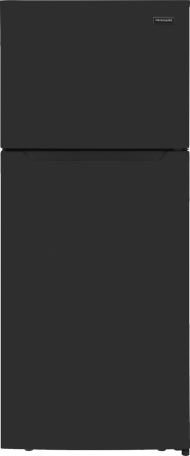 black top freezer refrigerator with smooth finish and recessed handles in kitchen appliances collection