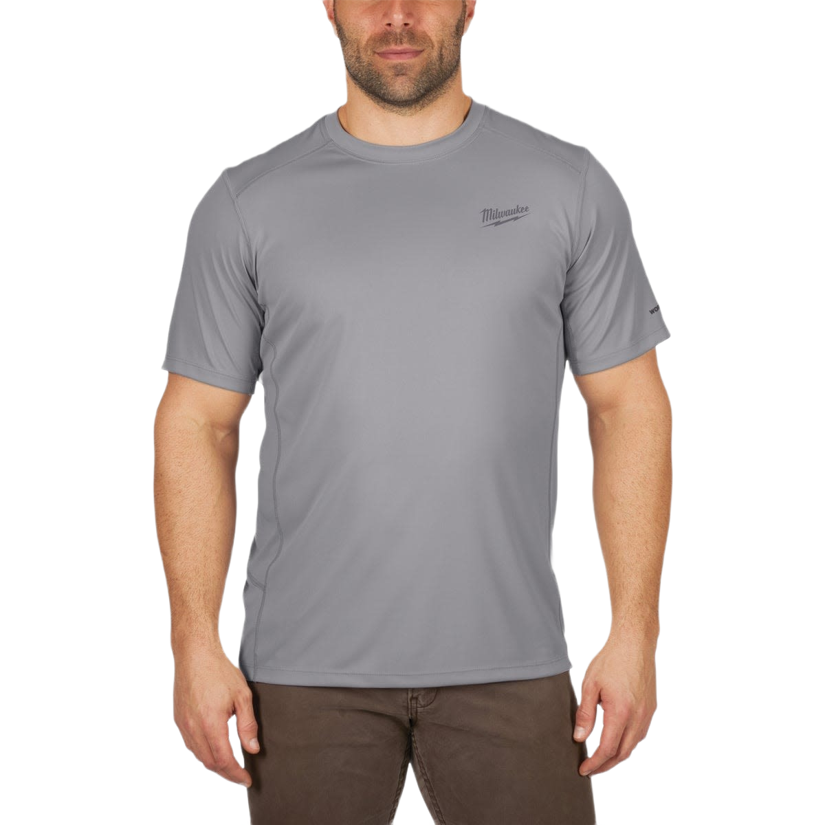 Men's large gray lightweight performance shirt with moisture-wicking fabric in Milwaukee Apparel Clothing & Shoes collections