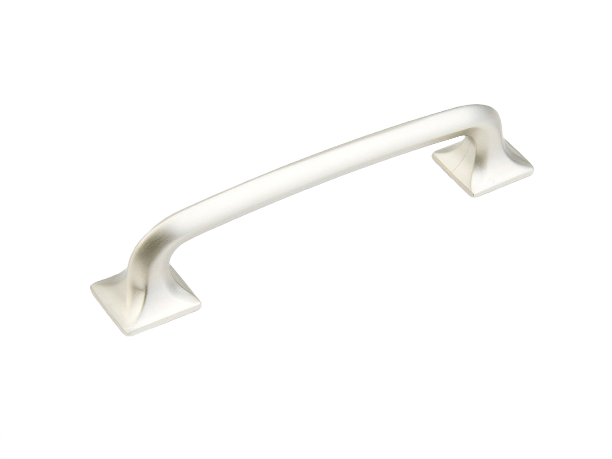 Satin nickel cabinet pull with a transitional style for home improvement in hardware and furniture accessories collections under $50