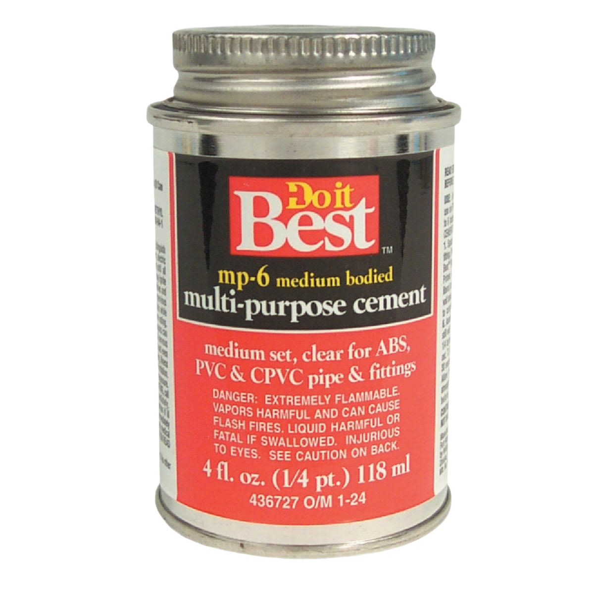 Clear medium bodied multi-purpose cement in metal can for plumbing pipe and fitting repairs under $50 collection