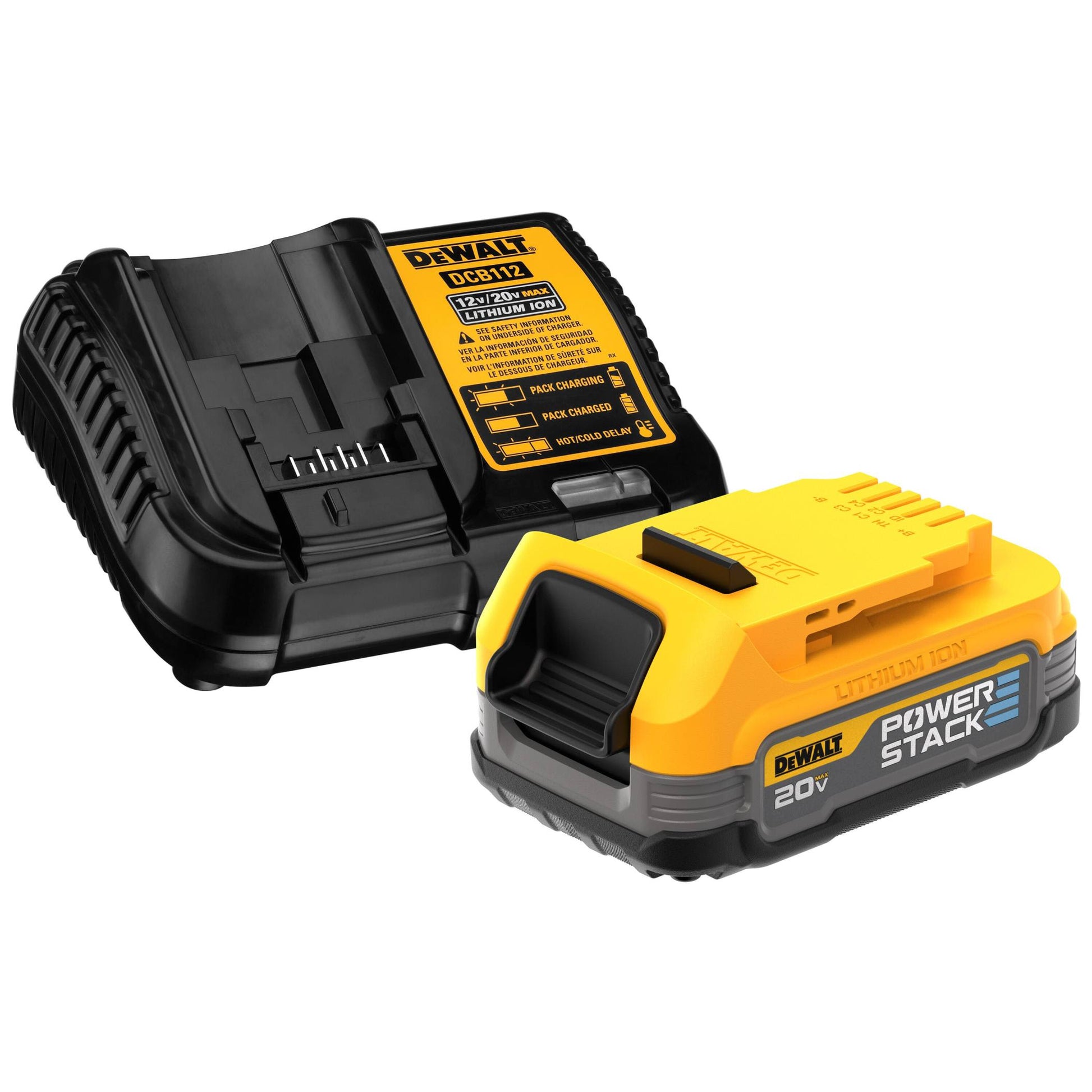 Compact 20V rechargeable battery and charger set designed for power tools and home improvement tasks