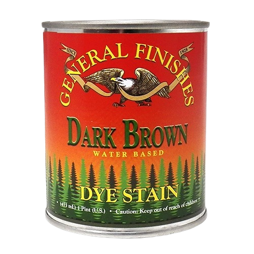 General Finishes dark brown water based dye stain pint for wood finishing in paint and supplies collection under $50