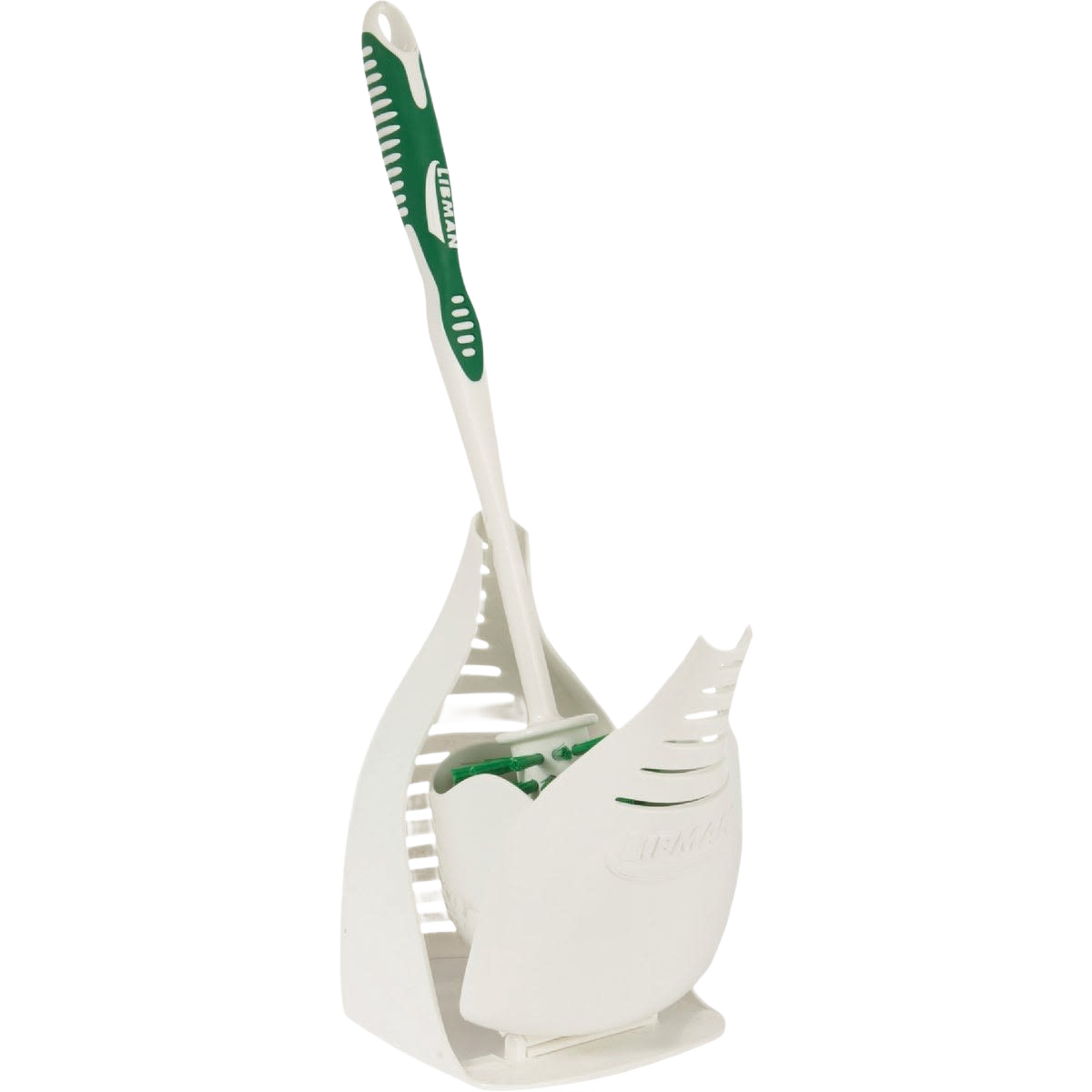 White toilet bowl brush and enclosed caddy for mess-free cleaning in home improvement and cleaning tools under $50 collection