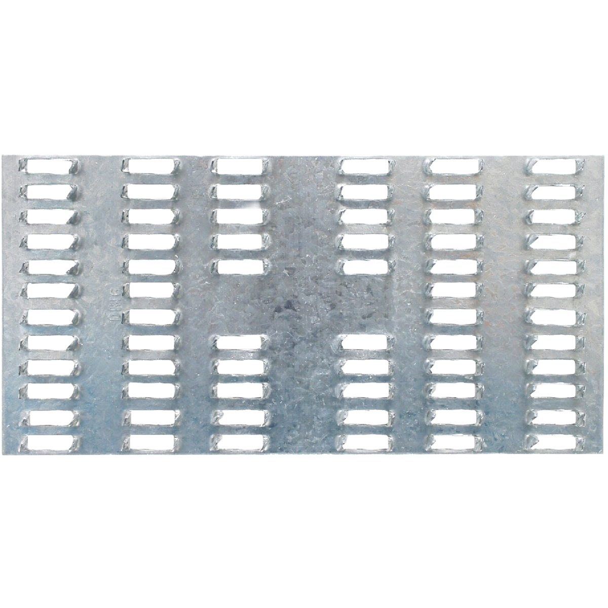 Galvanized steel mending plate with multiple slots for wood reinforcement in fasteners and lumber materials collections