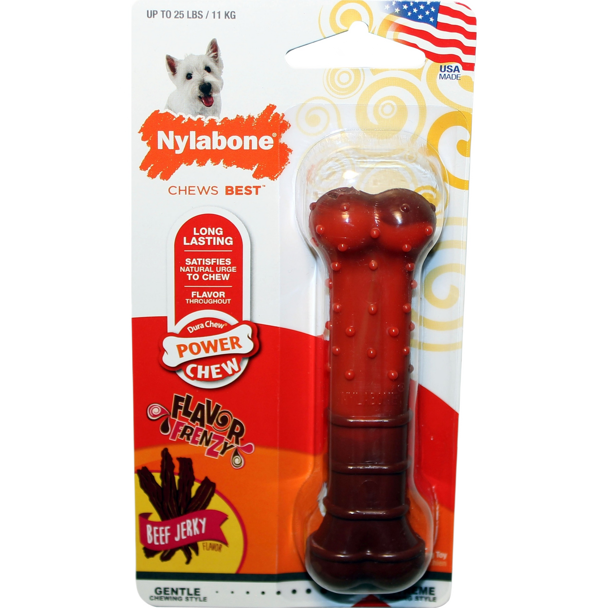Beef jerky flavored textured chew bone for dogs, durable treat in pet supplies under $50 collection