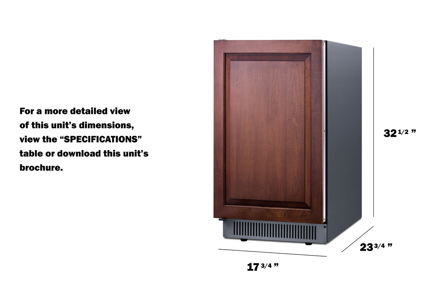18" Wide Clear Icemaker, ADA Compliant (Panel Not Included)