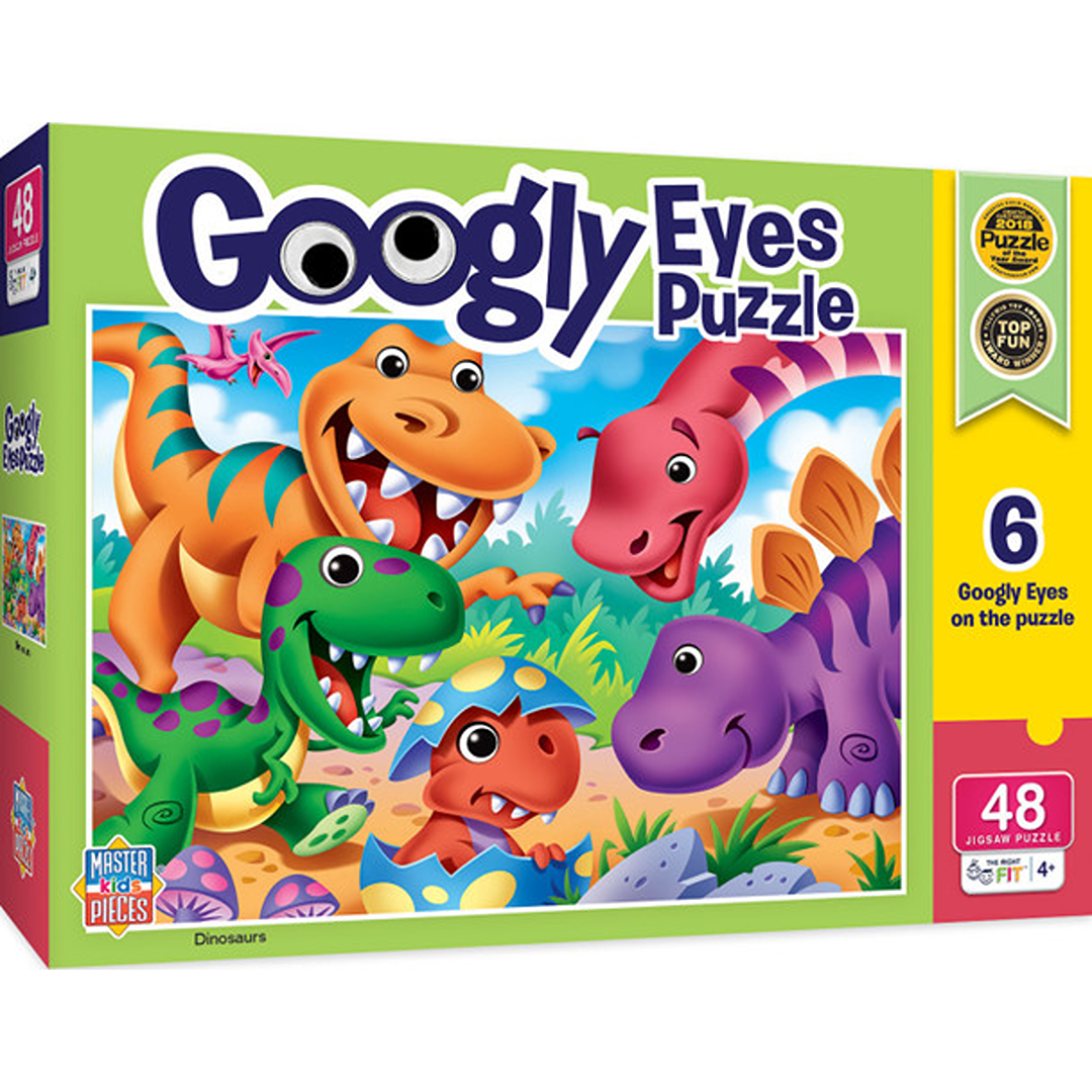 Colorful dinosaur puzzle with six playful googly eyes for kids in Toys & Games and Puzzles under $50 collections