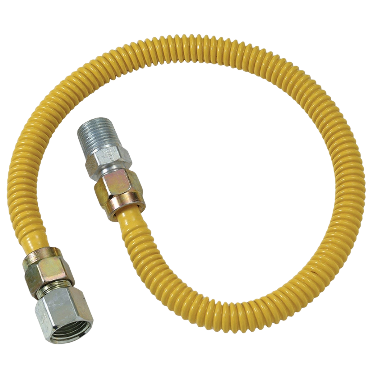 Yellow coated stainless steel flexible gas connector with threaded fittings for plumbing and home improvement projects under $50 collection