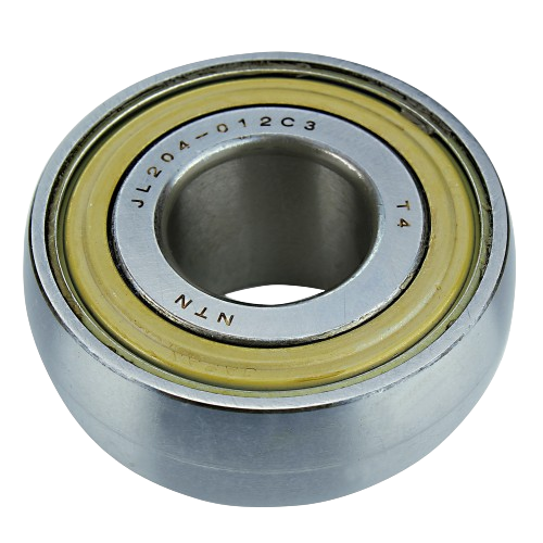 Sealed ball bearing with metal outer ring and yellow protective shield for tools and home improvement applications