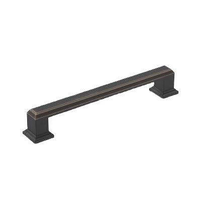 Oil-rubbed bronze cabinet pull with square bases for home improvement and tools-related projects