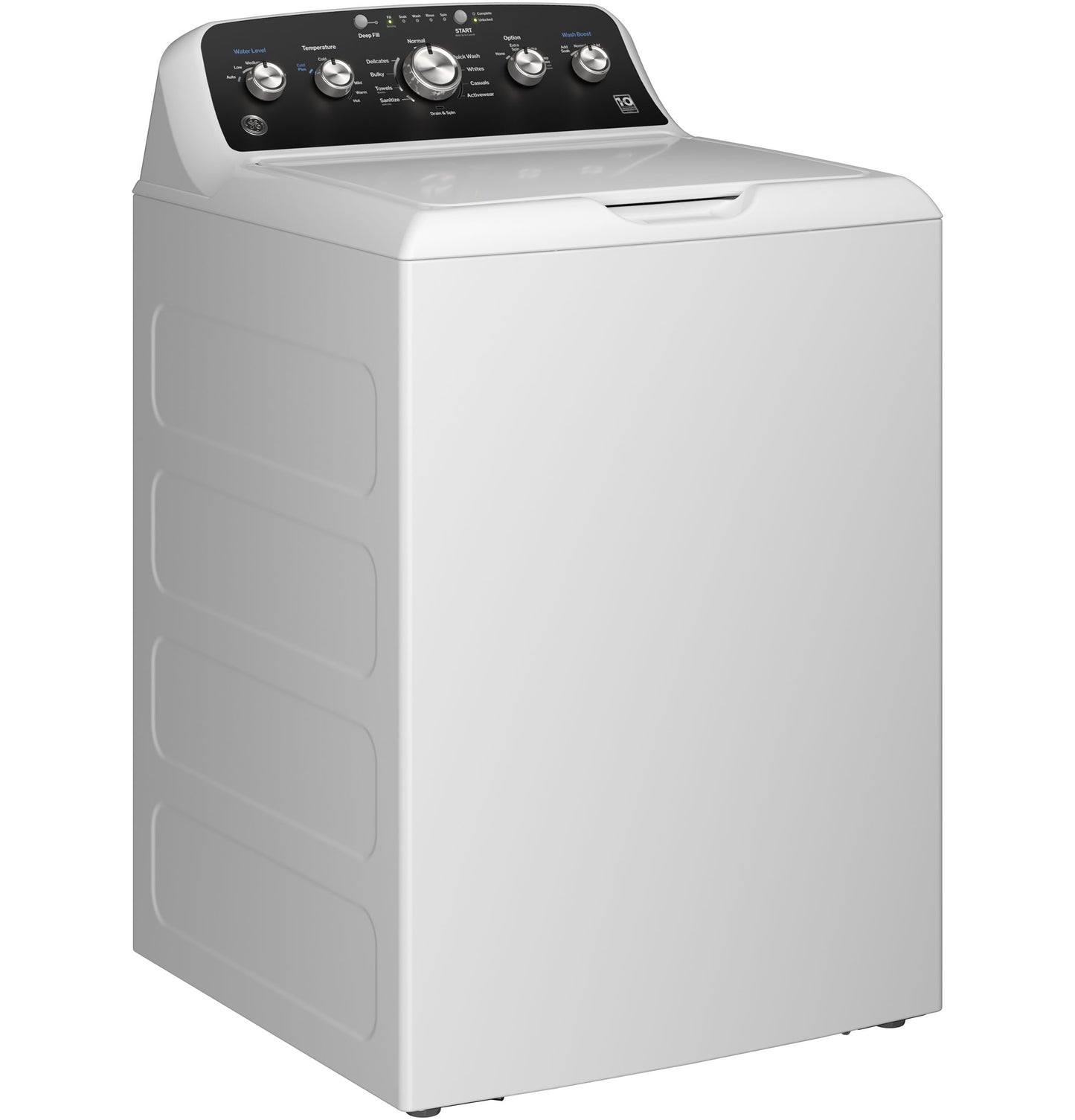 White top load washer with control dials and LED indicators in washers and appliances collection