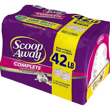42 lb value pack of Scoop Away Complete Performance multi-cat litter with low dust formula and clumping action