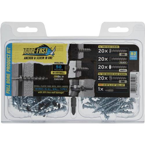 Full fastener kit with pan and hex washer head screws and drill bit for versatile home improvement and hardware tasks under $50