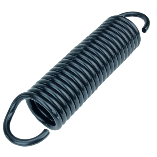 Black metal extension spring with hooked ends for John Deere parts and hardware in parts & lubricants collection under $50