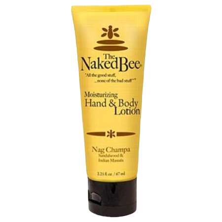 Yellow squeeze tube of moisturizing hand and body lotion with Nag Champa scent in Health & Beauty and Skin Care collections