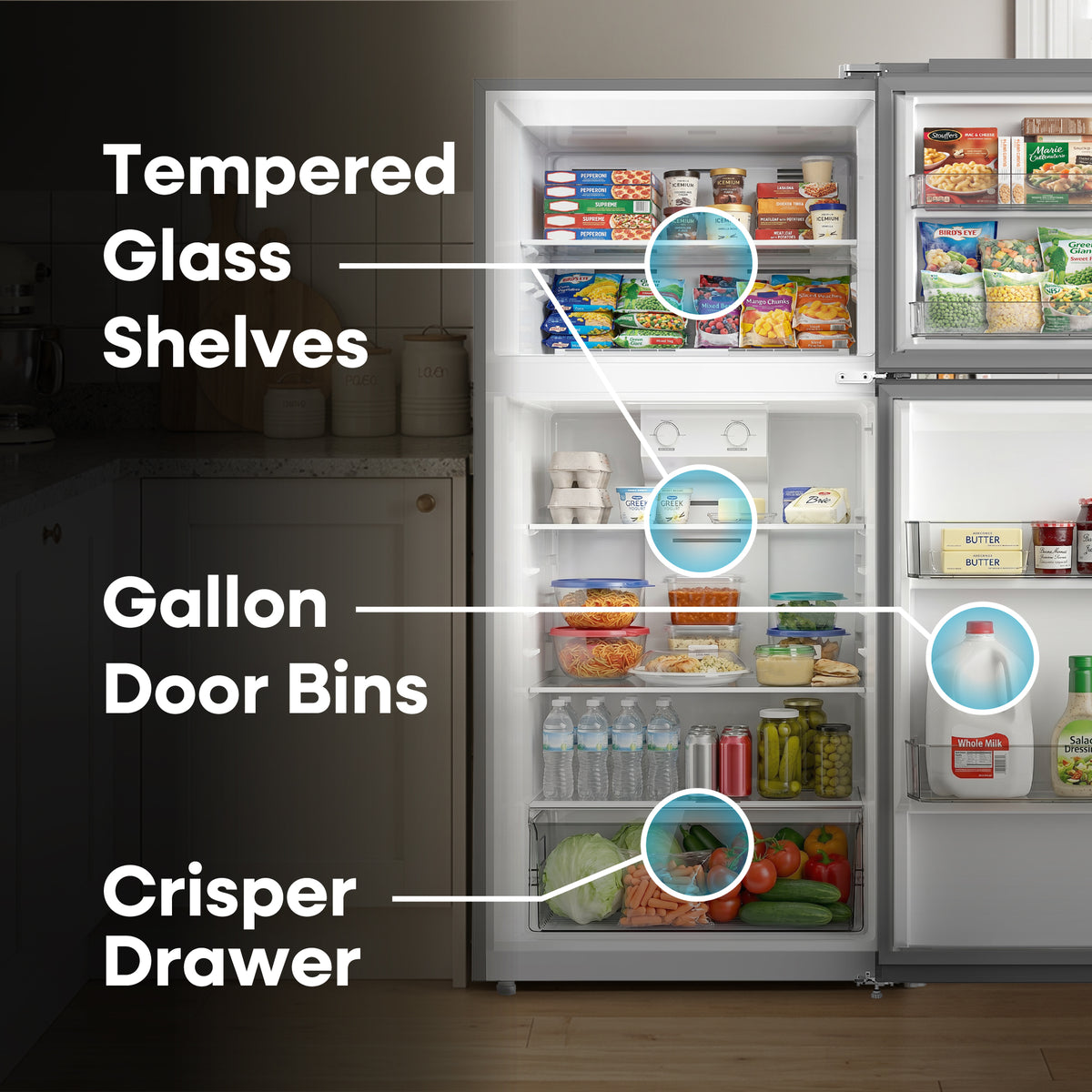 Element Electronics 14.2 cu. ft. Top Freezer Refrigerator - Stainless Steel, ENERGY STAR (ERT14CSCS)
