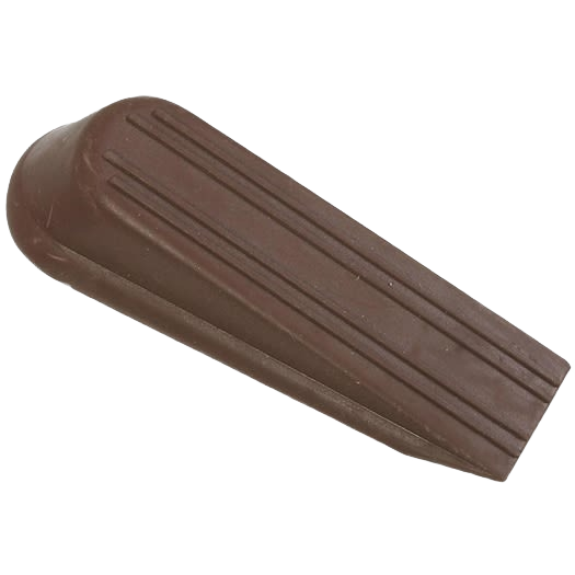 Brown rubber wedge door stop designed for secure door placement in home improvement door accessories collection