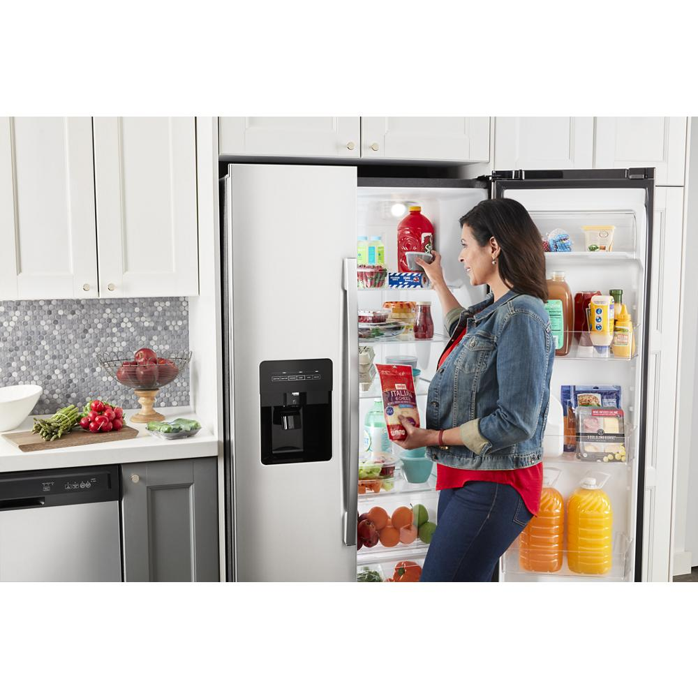 33-inch Side-by-Side Refrigerator with Dual Pad External Ice and Water Dispenser