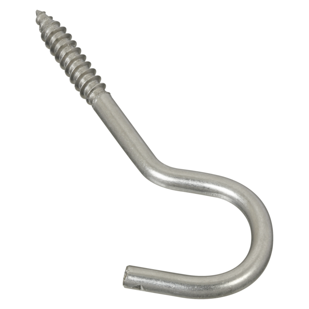 Stainless steel screw hook with threaded end for durable fastening in hardware, fasteners, and home improvement projects under $50