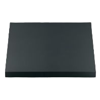 Sleek black over the range hood panel designed for modern kitchen and home improvement appliances collection.