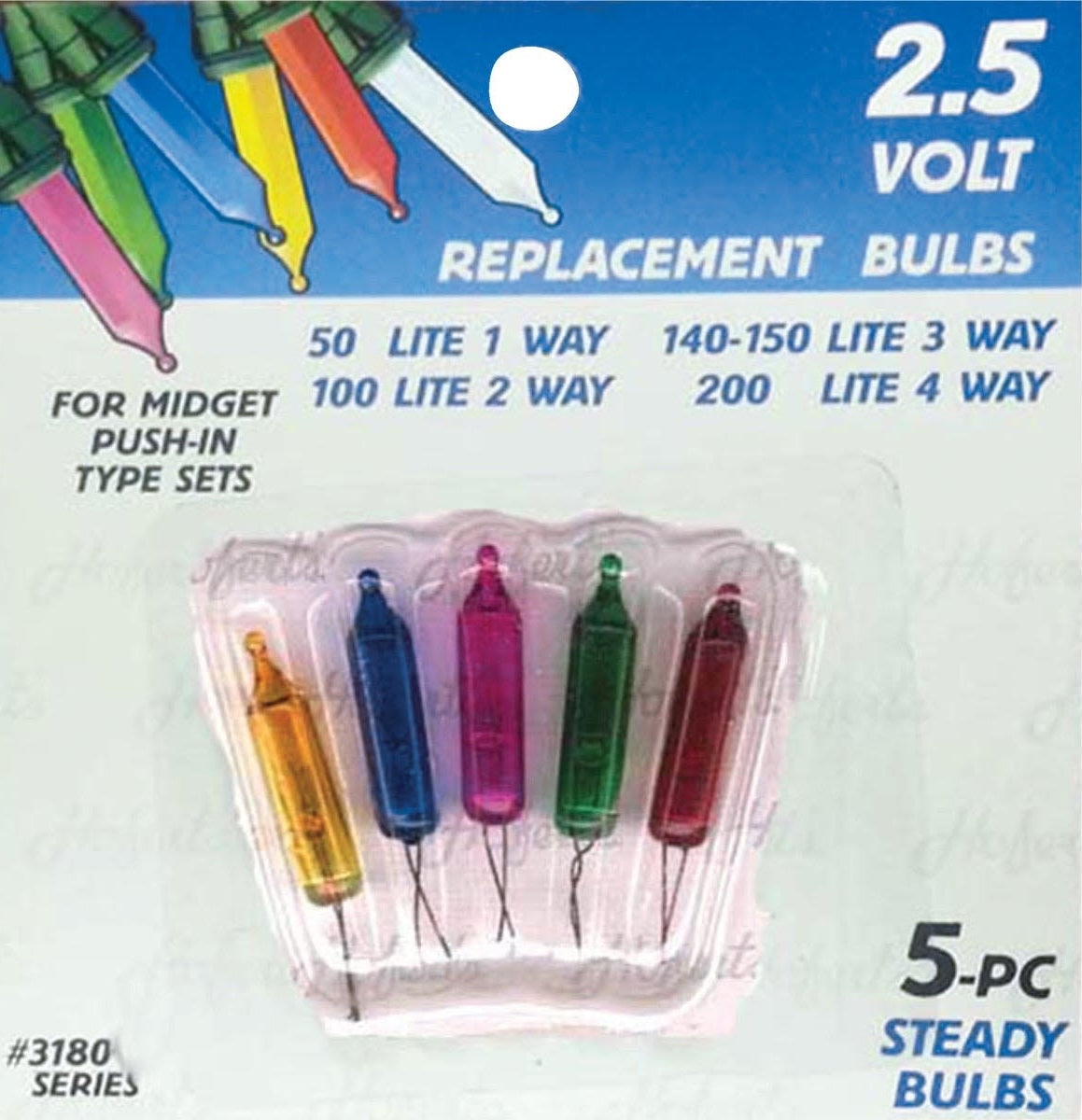 Five colorful 2.5V replacement bulbs for midget push-in Christmas light sets under $25 and home improvement tools collections