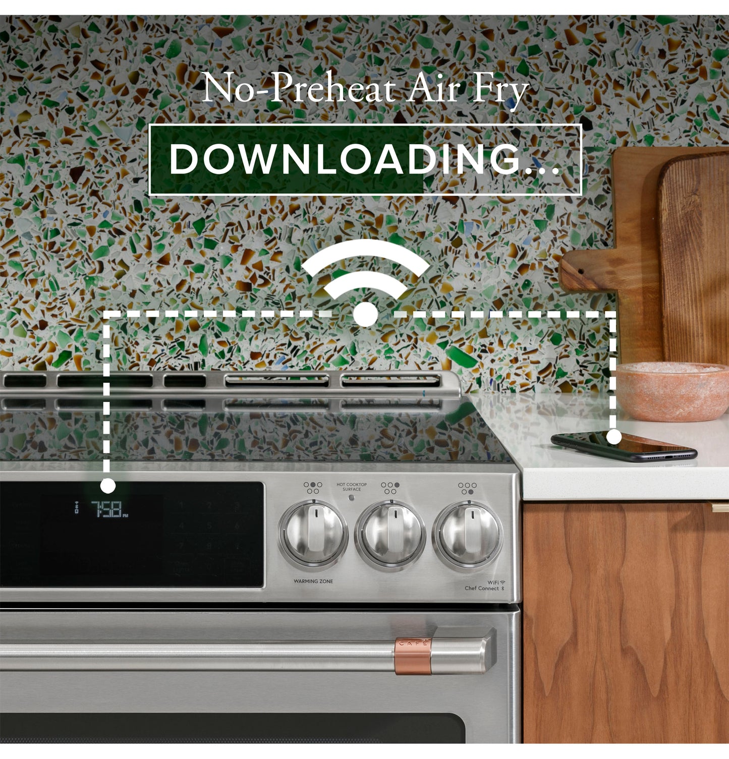 CAFÉ™ 30" Smart Slide-In, Front-Control, Gas Range with Convection Oven