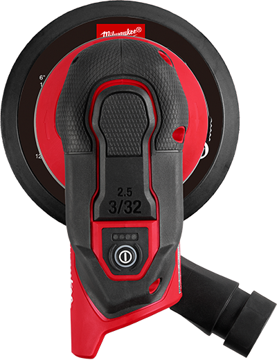 Red and black Milwaukee cordless 6-inch orbital sander for efficient tools and home improvement tasks