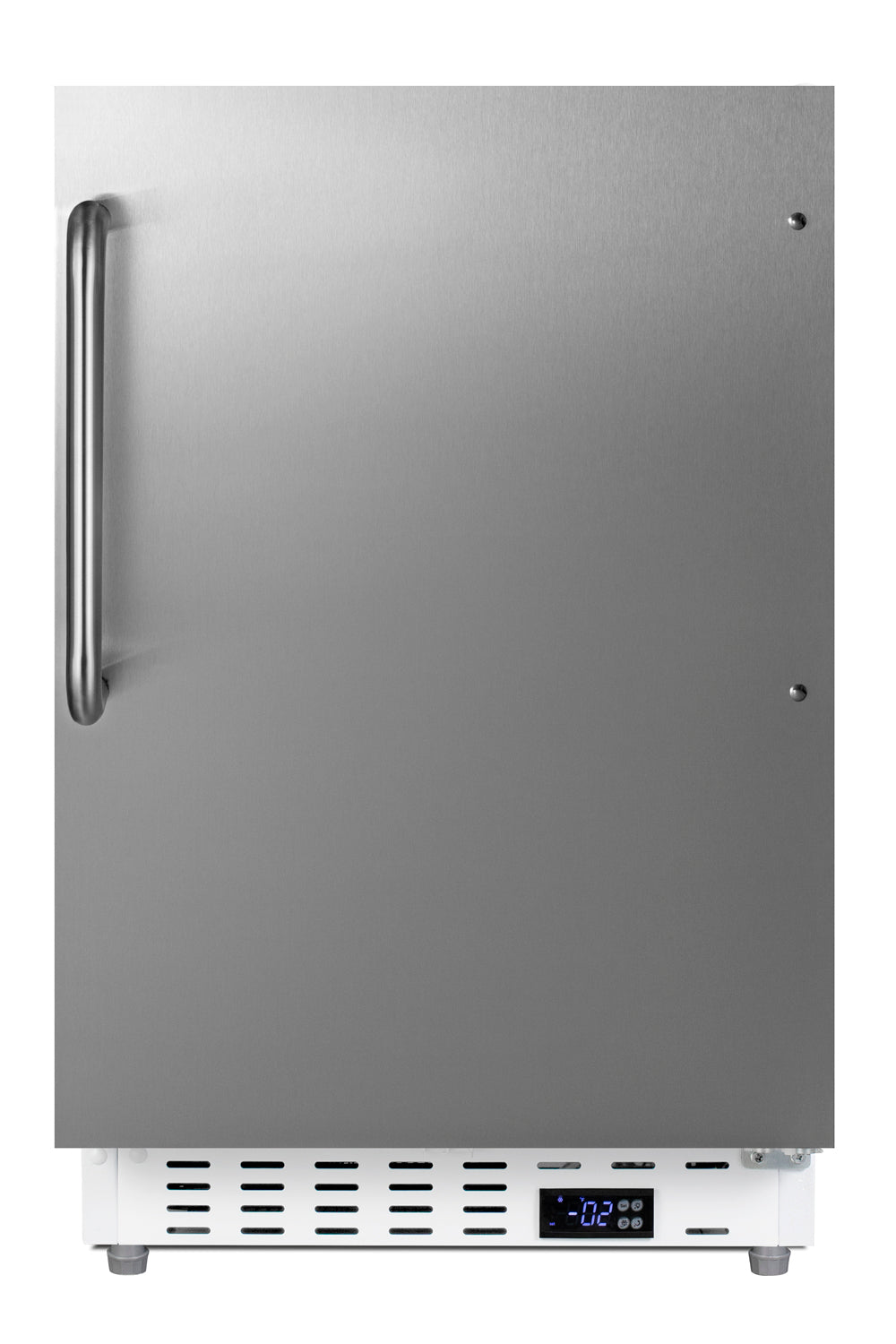 Built-in stainless steel all-freezer with digital temperature display for kitchen and appliances collection