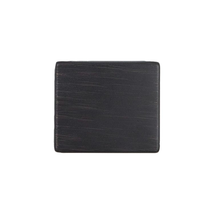 Square vintage bronze cabinet knob with subtle brushed texture for home improvement and hardware projects