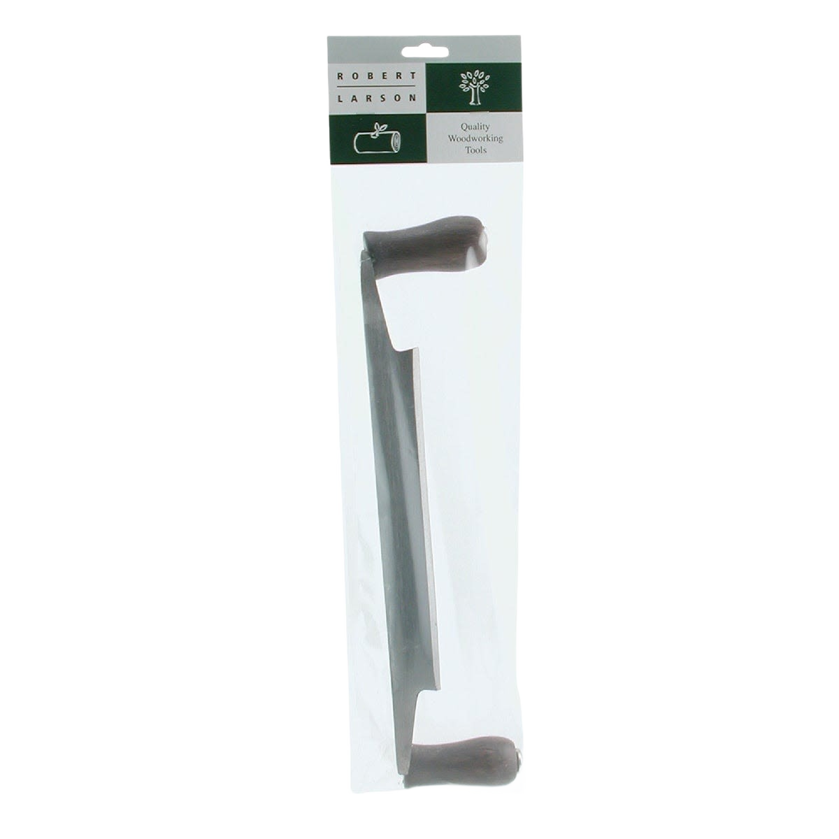 Woodworking drawknife with wooden handles and steel blade for precise shaping and home improvement tasks
