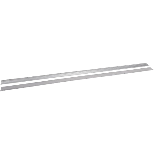 Set of two metal French cleat rails in silver finish for durable wall mounting and picture hanging in hardware collections.