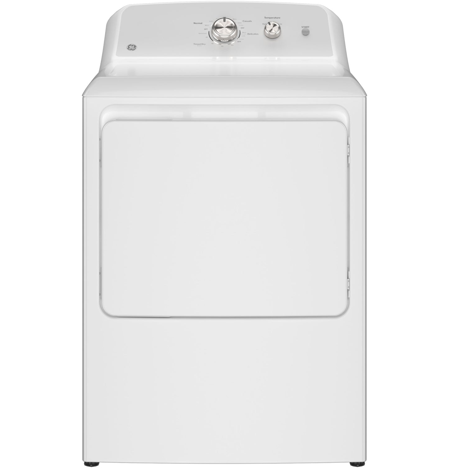 White electric dryer with front door and control knobs in Dryers and Appliances collections