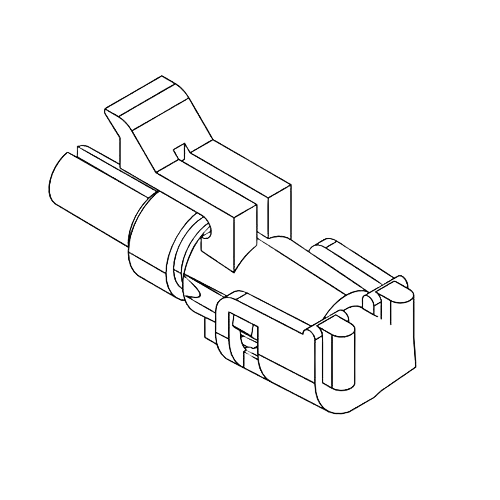 Technical line drawing of an electrical connector terminal designed for secure wire connections in tools and home improvement projects