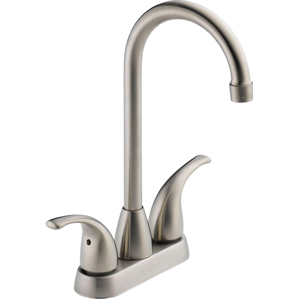 Stainless two-handle bar prep faucet with high arch spout for kitchen and home improvement under $100