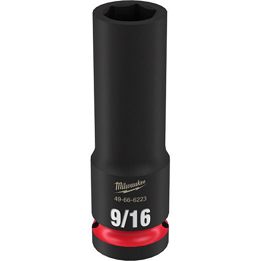 Deep impact socket with 6-point design and 9/16 inch size for hand tools and home improvement projects