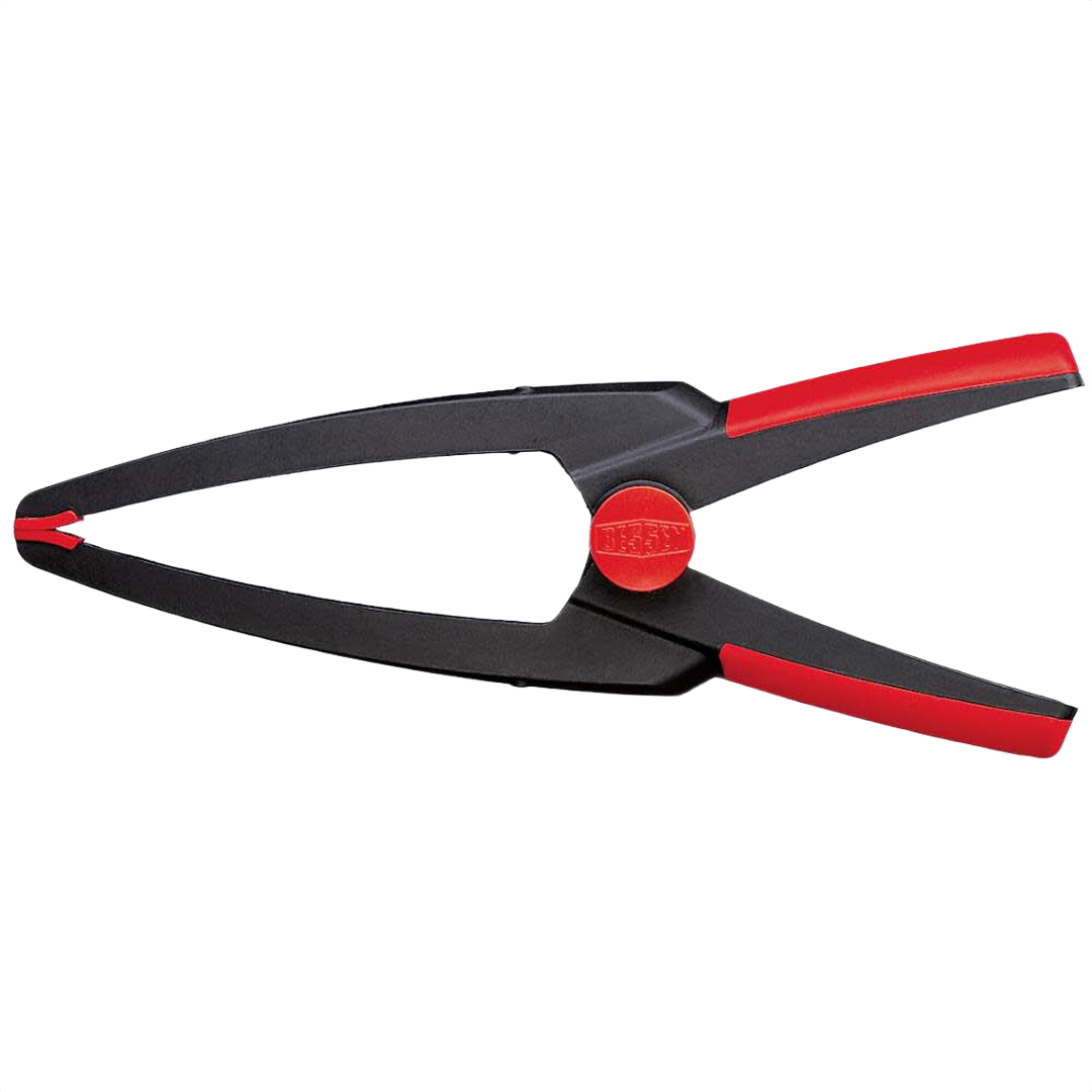 Black and red 3-inch needle nose spring clamp with ergonomic handles for precision gripping in home improvement tasks