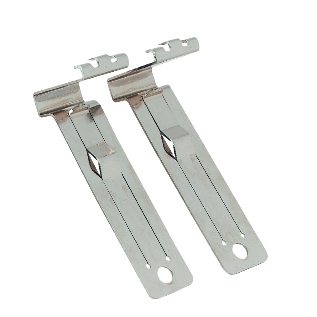 Two metal overlap gauges designed for fiber cement siding measurements in home improvement projects