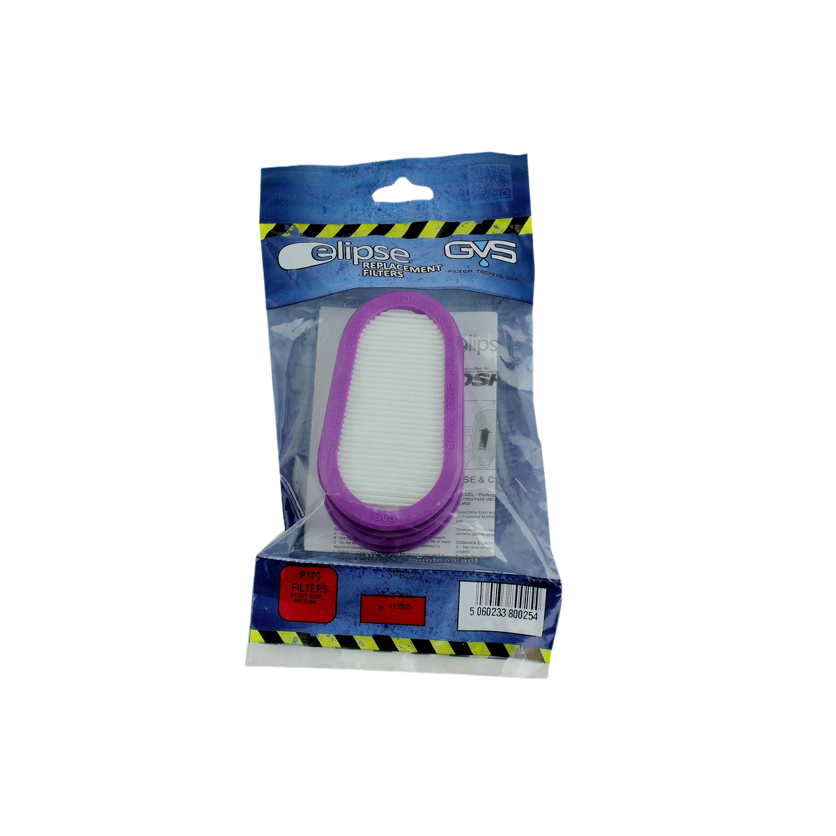 GVS Elipse P100 replacement filter in sealed packaging for safety equipment and respirator masks collection