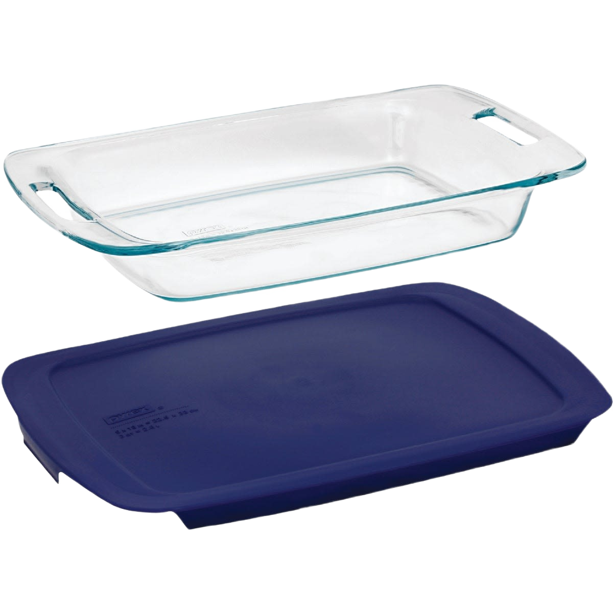 Clear glass oblong baking dish with blue silicone lid for kitchenware and cooking under $50 collection