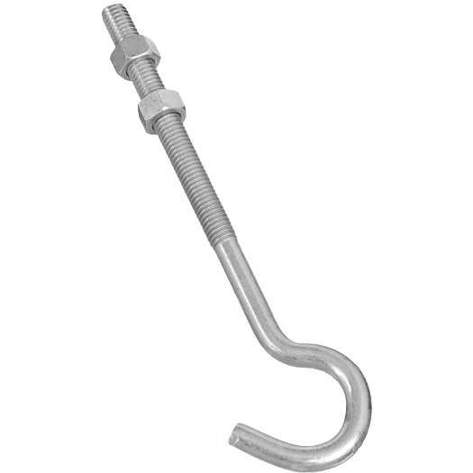Zinc-plated 3/8 inch by 7 inch hook bolt with nuts for racks, garage storage, and hardware collections under $50