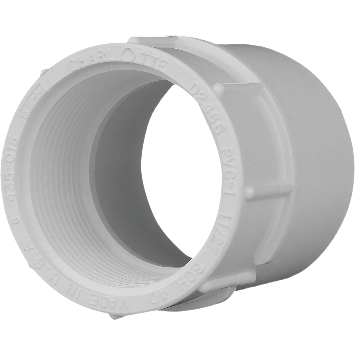 White Schedule 40 PVC female adapter for 1-1/2 inch pipes, used in plumbing and pipes & fittings projects under $50 collection