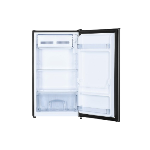 Compact black mini refrigerator with full width freezer and adjustable shelves in Refrigerators and Appliances collections